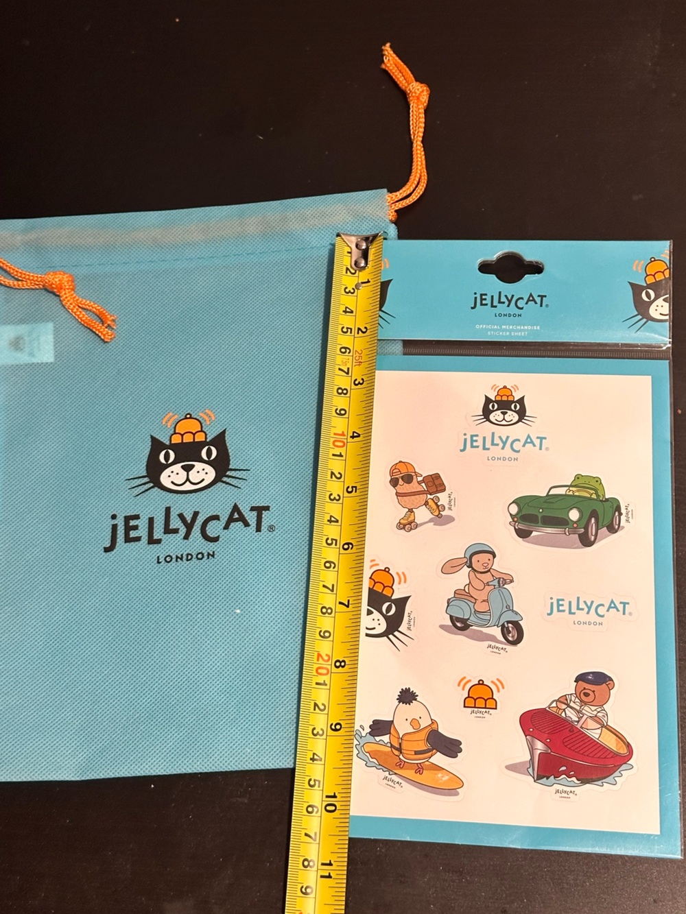 Jellycat sticker with dusty bag